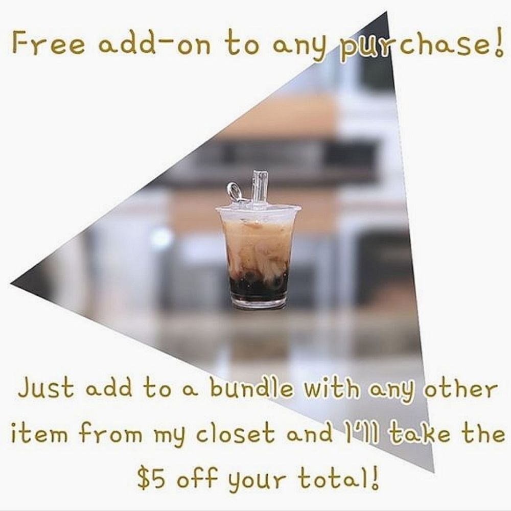 Little milk tea boba charm pendant